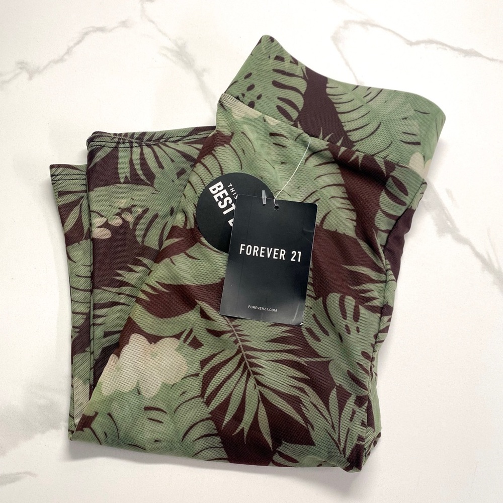 F21 Tropical Biker Shorts